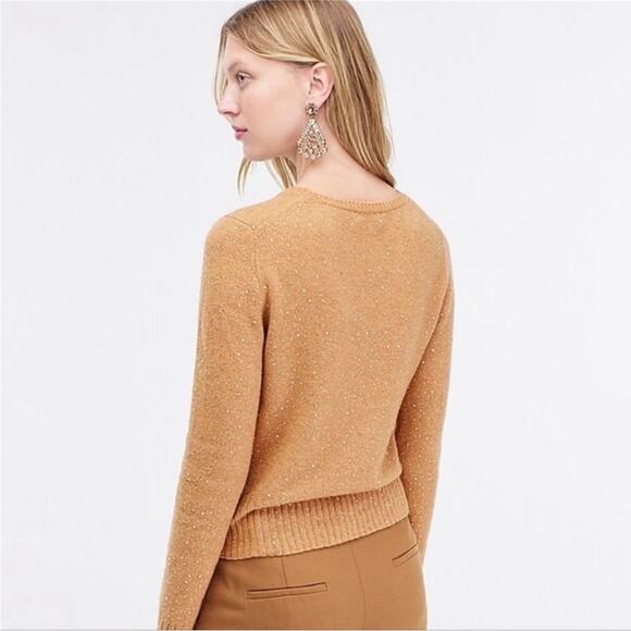 J Crew Gemstone Sweater Supersoft Yarn Tan Merino Wool $148 Medium AF013 - Picture 4 of 15